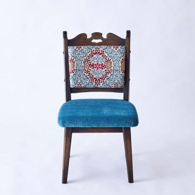 ふるさと納税 神戸市 創業150年老舗洋家具屋の小椅子ポロチェア[Turquoise flower/Low type]