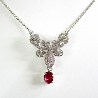 ふるさと納税 富士吉田市 プラチナ ルビー ダイヤモンド ペンダント ジュエリー MJ970【宝石鑑別書付き】_1