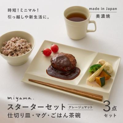 ふるさと納税 瑞浪市 [美濃焼]miyama.の食器 スターターセット グレージュマット