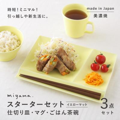 ふるさと納税 瑞浪市 [美濃焼]miyama.の食器 スターターセット イエローマット