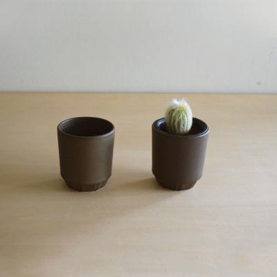 ふるさと納税 瑞浪市 [美濃焼]miyama. プラントポットSペア ブラウン