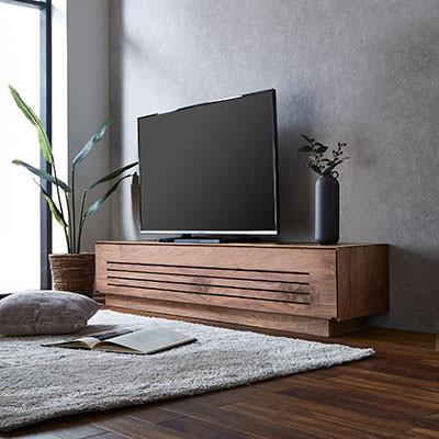 ふるさと納税 大川市 テレビ台 ルーチェ ウォールナット無垢[サイズ:幅154-204cm、カラー:ウォールナット無垢]