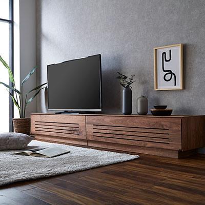 ふるさと納税 大川市 テレビ台 ルーチェ ウォールナット無垢[サイズ:幅214-244cm、カラー:ウォールナット無垢]