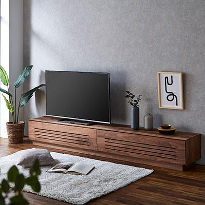 ふるさと納税 大川市 テレビ台 ルーチェ ウォールナット無垢[サイズ:幅254-304cm、カラー:ウォールナット無垢]