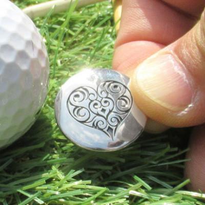 ふるさと納税 神戸市 銀製 ゴルフマーカー ハート キュービックジルコニア マグネット付き 神戸市 MS-042