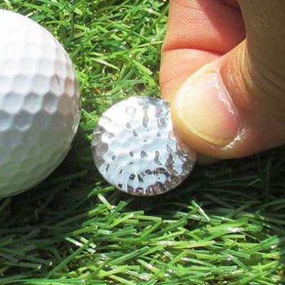 ふるさと納税 神戸市 銀製 ゴルフマーカー 槌目 キュービックジルコニア マグネット付き 神戸市 MS-054