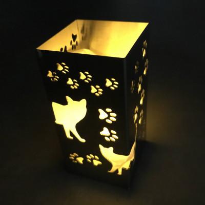 ふるさと納税 足利市 キャンドルスタンド(ネコ柄)