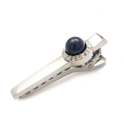 ふるさと納税 神戸市 天然ブラックパール 銀製 タイピン スーツアクセ パーティーアクセ 神戸市 DK-046