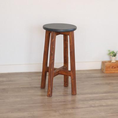 ふるさと納税 美幌町 ハイスツール ネイビー×アンティークブラウン