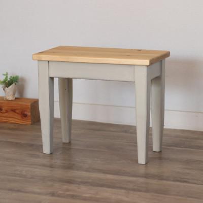 ふるさと納税 美幌町 四角いスツール オールドパイン×アンティークホワイト