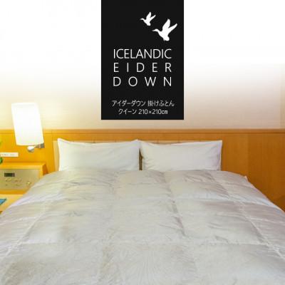 ふるさと納税 花巻市 アイダーダウン掛けふとん クイーン[アイダーダウン×国産シルク ジャカード]