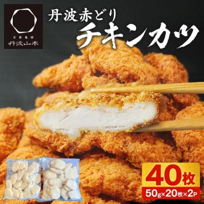ふるさと納税 亀岡市 [訳あり]丹波赤どり チキンカツ 40枚(50g×20枚×2パック)&lt;京都亀岡丹波山本&gt;