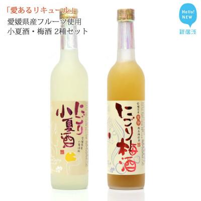 ふるさと納税 新居浜市 [のし付き]愛あるリキュール500ml ×2種セット にごり梅酒・にごり小夏酒