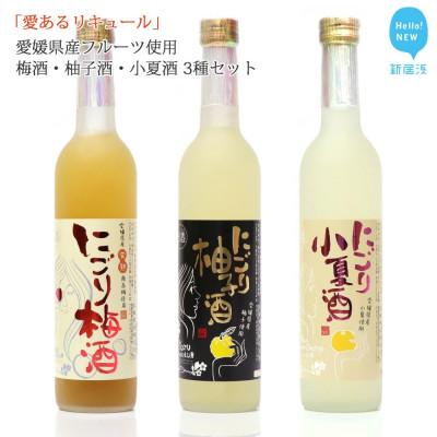 ふるさと納税 新居浜市 [のし付き]愛あるリキュール500ml ×3種セット にごり梅酒・にごり柚子酒・にごり小夏酒