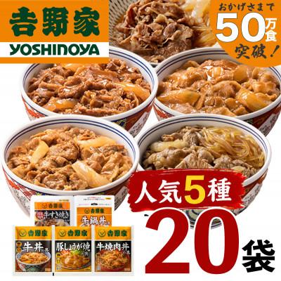 ふるさと納税 十日町市 吉野家 人気5種20袋セット[冷凍]牛丼の具入り 詰め合わせ レンジで簡単 常備食