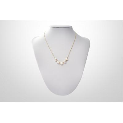 ふるさと納税 神戸市 アコヤパールネックレス5粒 7.5mm~8mm シルバー