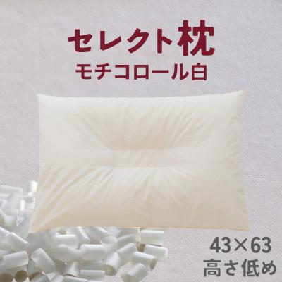 ふるさと納税 我孫子市 セレクト枕 モチコロール白 中央くぼみタイプ 低め(43×63cm)