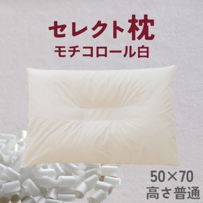 ふるさと納税 我孫子市 セレクト枕 モチコロール白 中央くぼみタイプ 高さ普通(50×70cm)