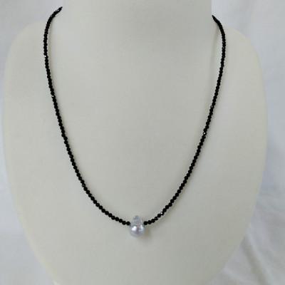 ふるさと納税 鳥羽市 伊勢志摩あこや本真珠ネックレス・バロック・ブラックスピネル 10-47