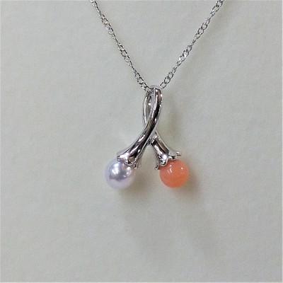 ふるさと納税 鳥羽市 伊勢志摩あこや本真珠ペンダントツイン(深海珊瑚・真珠) 20-56