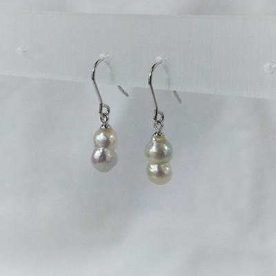 ふるさと納税 鳥羽市 伊勢志摩あこや本真珠ピアスSVフック・双子 15-16