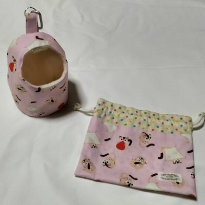 ふるさと納税 掛川市 消臭・洗える!モモンガポーチ&amp;ミニ巾着袋 ピンク