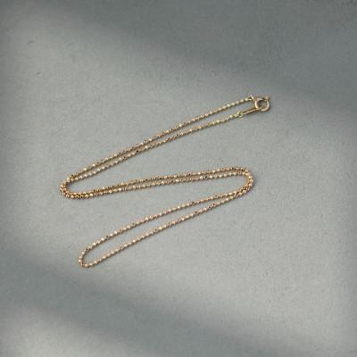 ふるさと納税 大津市 [K18イエローゴールド ボールチェーンネックレス]40cm 個性的でこだわりの大人ジュエリー