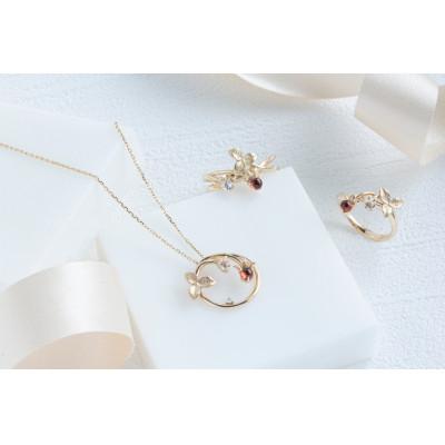 ふるさと納税 藤沢市 K10 Strawberry ガーネット トパーズ Ring(5号)_2