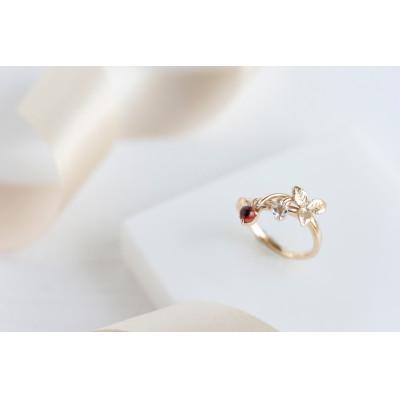 ふるさと納税 藤沢市 K10 Strawberry ガーネット トパーズ Pinky Ring(4号)