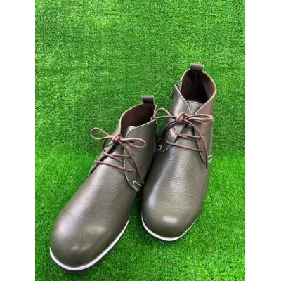 ふるさと納税 忠岡町 本革ハイカットレザースニーカー I-331Dグリーン 25.5cm