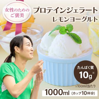 ふるさと納税 丸森町 大満足!プロテインジェラート レモンヨーグルト1L(1L×1個)10カップ分