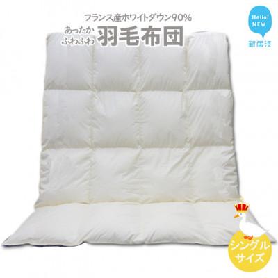 ふるさと納税 新居浜市 羽毛布団 シングルサイズ(B-11) フランス産 ホワイトダウン 90% 抗菌 防臭