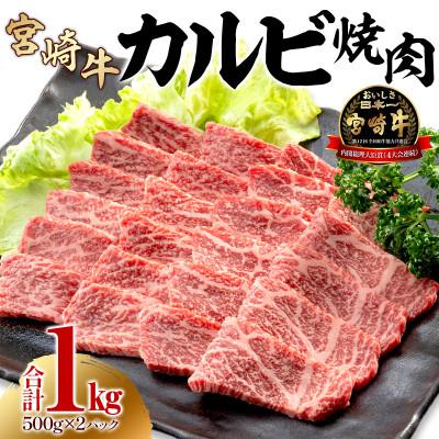 ふるさと納税 宮崎市 史上初内閣総理大臣賞4連覇 宮崎牛 A4〜A5 黒毛和牛 牛肉 カルビ 焼肉 1kg(500g×2)