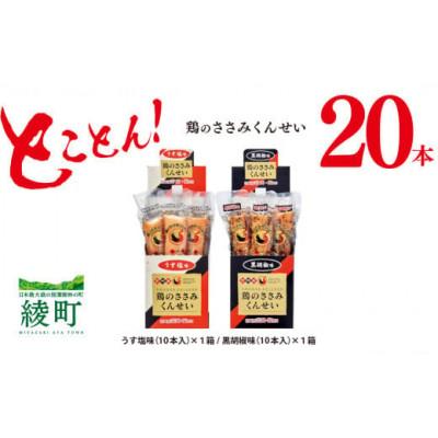 ふるさと納税 綾町 とことん!鶏のささみくんせい![2種食べ比べ20本]