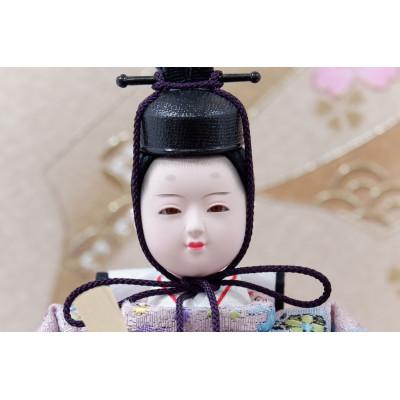 ふるさと納税 春日部市 清宝作 ひな人形(金蘭衣装)小三五親王 ドーム型アクリルケース キャンディレッド/黒塗222A-73の画像