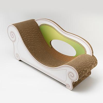 ふるさと納税 館山市 猫のおしゃれ爪とぎソファー「カリカリーナ Basic」モスグリーン　グランデサイズ_2