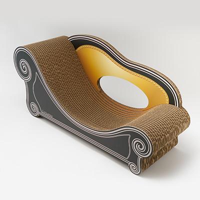 ふるさと納税 館山市 猫のおしゃれ爪とぎソファー「カリカリーナ Basic」ハリウッドブラック　グランデサイズ_2