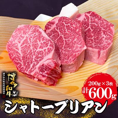ふるさと納税 那珂川市 博多和牛 希少部位 シャトーブリアン 200g×3枚 計600g | 