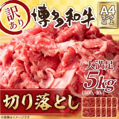 ふるさと納税 筑後市 訳アリ![A4〜A5]博多和牛切り落とし 5kg(500g×10パック)(筑後市)