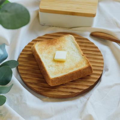 ふるさと納税 加茂市 [新潟県加茂市]トーストを美味しく食べる木のパン皿[波乗りパン皿]サイズ200・国産山桜