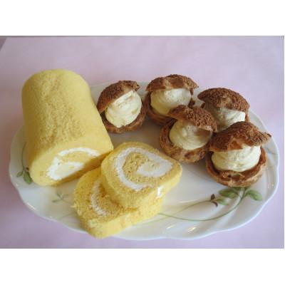 ふるさと納税 日進市 にっしんセレクト くるりん純生ロール&amp;さっくりクッキーシュー