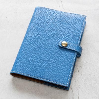 ふるさと納税 大川市 maf pinto ADRIALINE 手帳&amp;ブックカバーA6 イタリアレザー フレッシュブルー