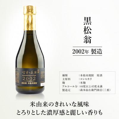 ふるさと納税 伊賀市 「古昔の美酒 2002 黒松翁」 焼酎 300ml : Yahoo