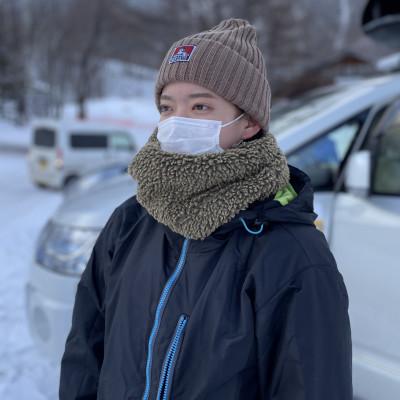 ふるさと納税 上牧町 冬キャンプ、アウトドアに!!　alberton社のsliva knit のネックウォーマー　ネイビー |  | 01