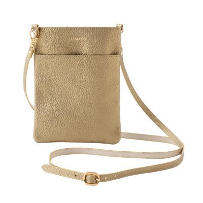 ふるさと納税 御代田町 [濱野皮革工藝のショルダーバッグ]スマートフォンポシェット(ゴールド)