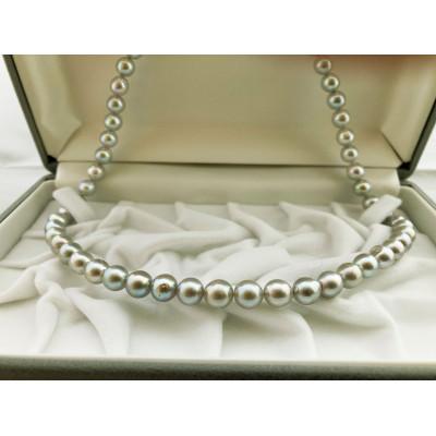 ふるさと納税 伊勢市 アコヤ真珠ブルーグレー ネックレス 1183