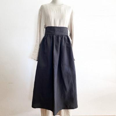 ふるさと納税 川越市 KIKONO Johannamieliギャザーエプロン チャコールグレー