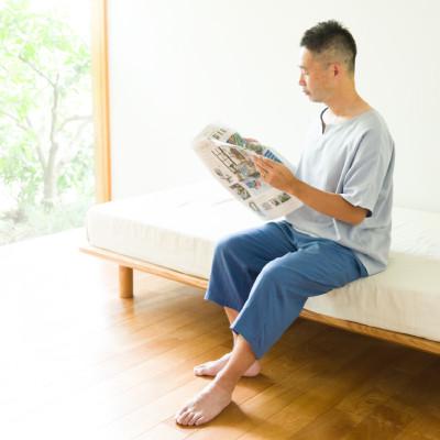 ふるさと納税 蒲郡市 アエリア 三河木綿 和晒2枚合わせガーゼパジャマ_メンズ_ブルー_Mサイズ[G0431]