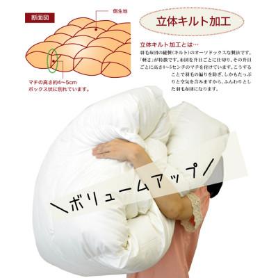 ふるさと納税 松阪市 ザ・羽毛布団 ニューゴールドラベル キング 230×210cm ホワイトダック 立体キルト_2