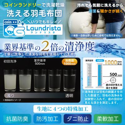ふるさと納税 韮崎市 洗える羽毛布団 合掛けシングル 春秋 中厚0.8kg 無地グレー ホワイトダックダウン93%抗菌防臭の画像